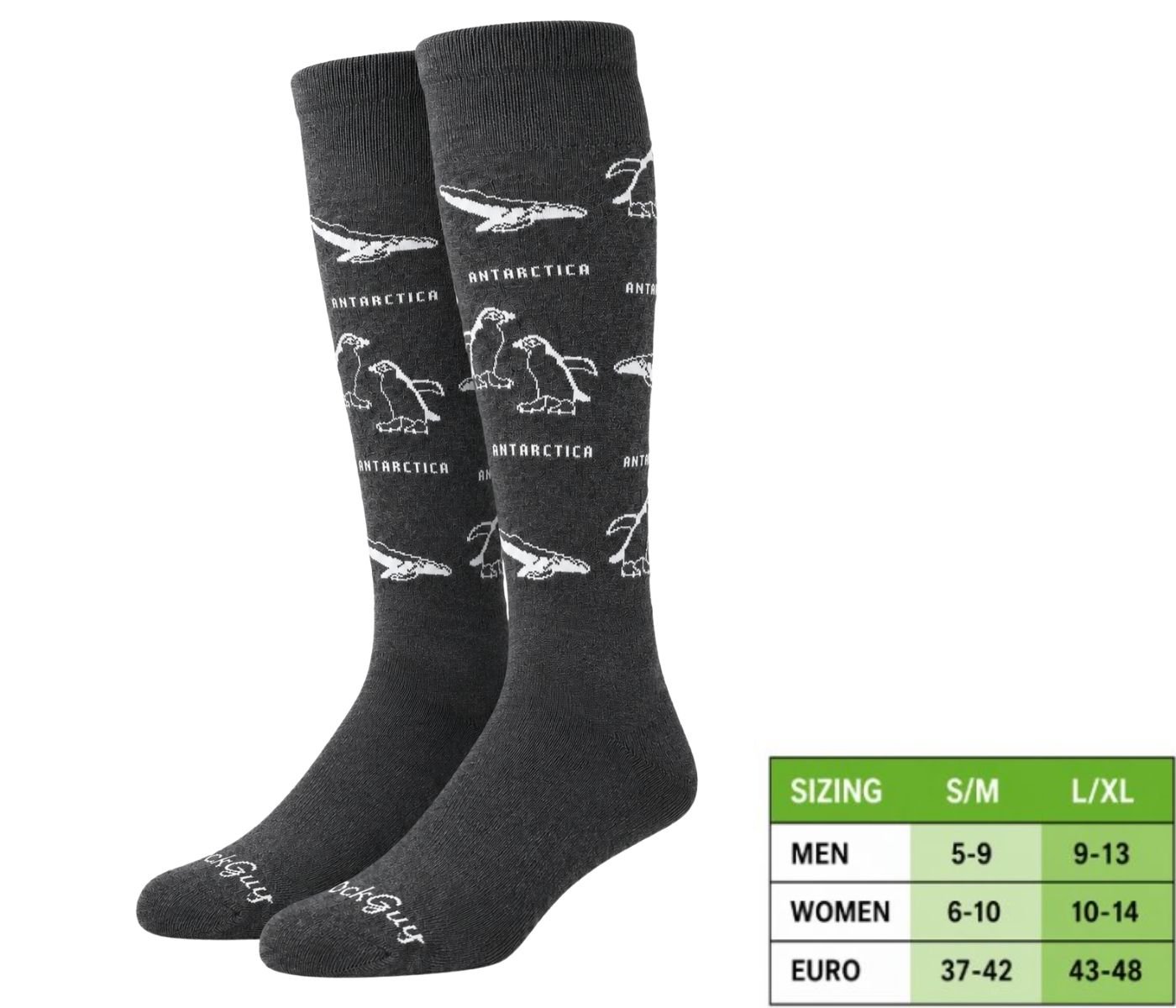 Special Edition: Antarctica Merino Boot Socks (Penguins & Whales) - size: Small/Medium - Shoe Size 5-9, size: Large/X-Large - Shoe Size 9-13
